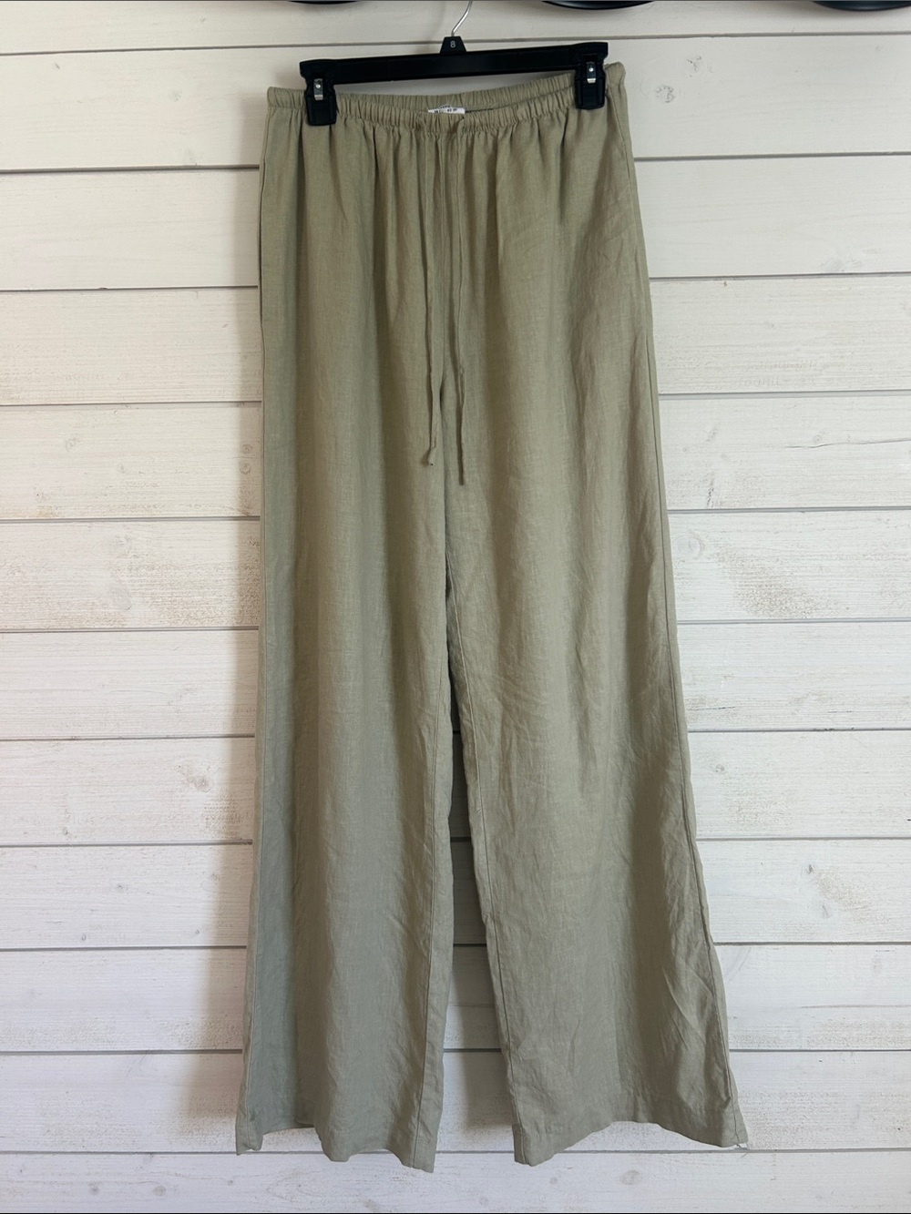 Cotton On Linen blend wide leg high rise pull on pants size 6